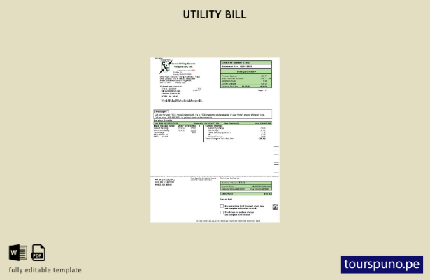 lista para imprimir plantilla de factura de servicios ELÉCTRICOS del Valle Centr